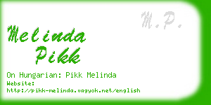 melinda pikk business card